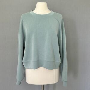 Lululemon Softstreme Perfectly Oversized Cropped Crew Green Sweatshirt Size 10